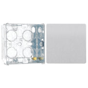BG Evolve Brushed Steel Single Blank Plate PCDBS94W with 35mm Steel Back Box