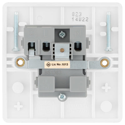 BG 823 Moulded Round Edge | White | 1 Gang 13A Unswitched Socket by British General (BG-823)