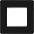 BG Nexus Matt Black Square 2 Gang Euro Module Front Plate FFBEMS2