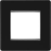 BG Nexus Matt Black Square 2 Gang Euro Module Front Plate FFBEMS2 by British General (BG-FFBEMS2-1)