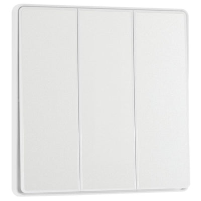 BG Evolve Pearlescent White 3 Gang 2-Way 20A Edge to Edge Rocker Light Switch | PCDCL43EW