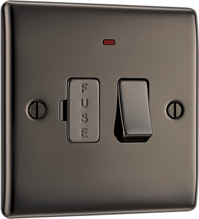 BG NBN52 Nexus Metal Black Nickel 13A Neon Switched Fused Spur Unit by British General (BG-NBN52-Shopify-SA_1)