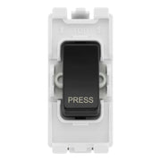BG RPCDB14 Evolve Grid Black 20A 20AX 1 Way 1 Pole PRESS Retractive Switch Module by British General