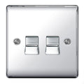 BG NPCBTS2 Nexus Metal Polished Chrome 2 Gang Slave Telephone Socket