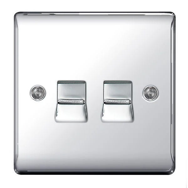 BG NPCBTS2 Nexus Metal Polished Chrome 2 Gang Slave Telephone Socket