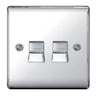 BG NPCBTS2 Nexus Metal Polished Chrome 2 Gang Slave Telephone Socket by British General (BG-NPCBTS2-Shopify-SA_1)