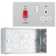 BG Evolve Brushed Steel 45A Switch 13A Switched Socket Cooker Control Unit PCDBS70W with 35mm Steel Back Box