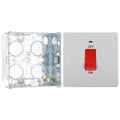 BG Evolve Brushed Steel 45A DP Single Plate + Neon PCDBS74W with 35mm Steel Back Box