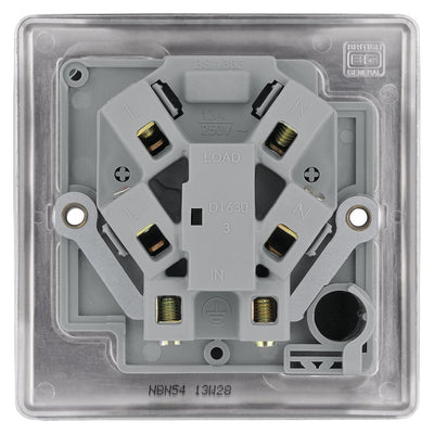 BG Nexus Black Nickel 13A Unswitched Fused Connection Unit NBN54 with 35mm Steel Back Box