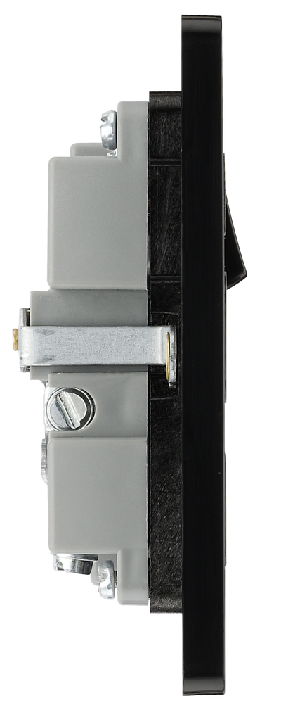 PCDMG21U2B Side - This Evolve Matt Grey 13A single power socket from British General comes with two USB charging ports, allowing you to plug in an electrical device and charge mobile devices simultaneously without having to sacrifice a power socket.