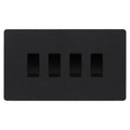 BG Evolve Matt Black 4 Gang 2 Way Light Switch PCDMB44B