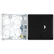 BG Nexus Metal Matt Black 13A Unswitched Spur + Cable Outlet NFB55 with 25mm Steel Back Box by British General (BG-NFB55+HGS02)