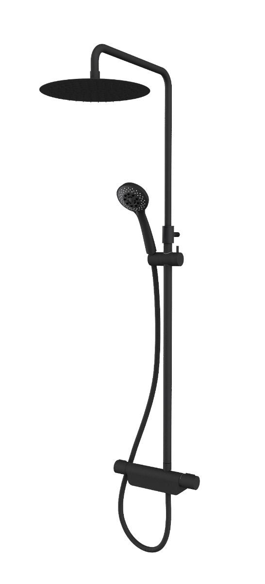 Aqualisa Midas 220 Shower Kit with Dual Outlet Shower Valve; Shower Rail; Fixed Shower Head & 5 Spray Handshower - Matt Black - MD220SC.MB