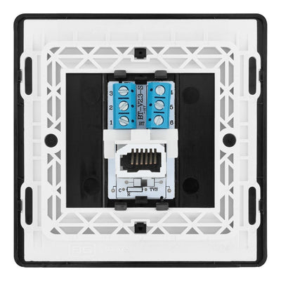BG Evolve Matt Grey 1 Gang Secondary Telephone Outlet PCDMGBTS1B with 35mm Steel Back Box