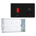 BG Screwless Matt Black 45A Cooker Control Unit FFB70B with 25mm Steel Back Box