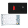 BG Screwless Matt Black 45A Cooker Control Unit FFB70B with 25mm Steel Back Box