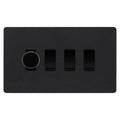 BG Evolve Matt Black 4 Gang Light Switch 1x Trailing Edge LED Dimmer 3x 2 Way Custom Switch