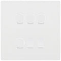 BG Evolve Pearlescent White 6 Gang Switch 4x Trailing Edge LED Dimmer 2x Intermediate Custom Grid