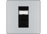 BG Screwless Polished Chrome Single 1 Gang RJ45 Data Socket FPCRJ451B Black Insert by British General (BG-FPCRJ451B)