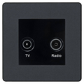 BG Evolve Matt Grey TV & FM Socket PCDMGTVFMB
