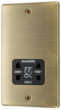 BG NAB20B Nexus Metal Antique Brass 115-230V Dual Voltage Shaver Socket