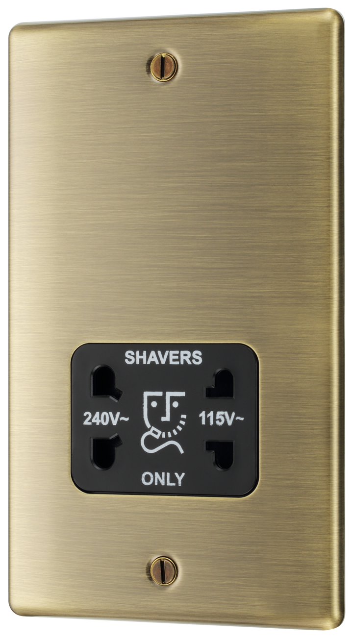 NAB20B Front - This dual voltage shaver socket from British General is suitable for use with 240V and 115V shavers and electric toothbrushes.