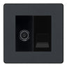 BG Evolve Matt Grey TV Aerial & Master Telephone Socket — Black Insert by British General