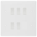 BG White 5 Gang Intermediate Custom Grid Light Switch with Back Box