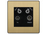 BG Evolve Satin Brass TV/FM/2x SAT Quadplex Socket – Black Insert by British General (BG-PCDSBTVFMSAT2B)