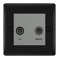 BG Nexus Metal Matt Black TV & FM Socket NFB66G
