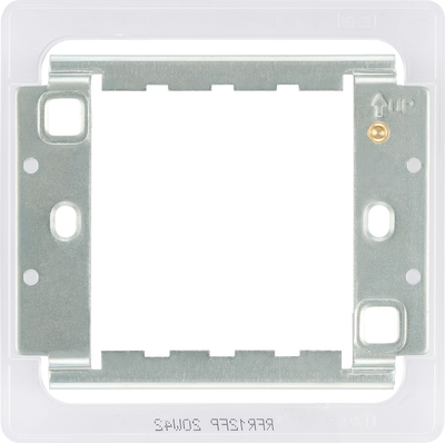 RFR12FP Front - The Grid modular range from British General allows you to build your own module configuration with a variety of combinations and finishes. This universal frame is suitable for installation of Grid screwless flatplates that fit 1 or 2 Grid modules. This frame has a fixed integrated plastic gasket to protect metal edges …
