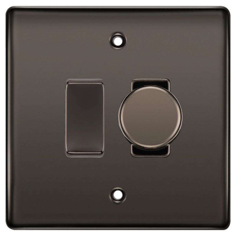 BG Black Nickel 2G Switch 1x Dual Mode LED Dimmer 1x Intermediate Switch