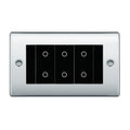 BG Nexus Polished Chrome Triple Master Touch Dimmer Switch Black Inserts