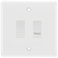 BG Nexus White 2-Gang Grid Switch Kit – 20A 2-Way & Retractive PRESS Module