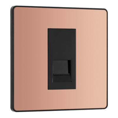 BG Evolve Polished Copper 1 Gang Master Telephone Socket PCDCPBTM1B with 25mm Steel Back Box