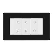 BG Nexus Screwless Matt Black Triple Secondary Touch Dimmer Switch - White Insert by British General (BG-EMTDSW+FFBEMR4)