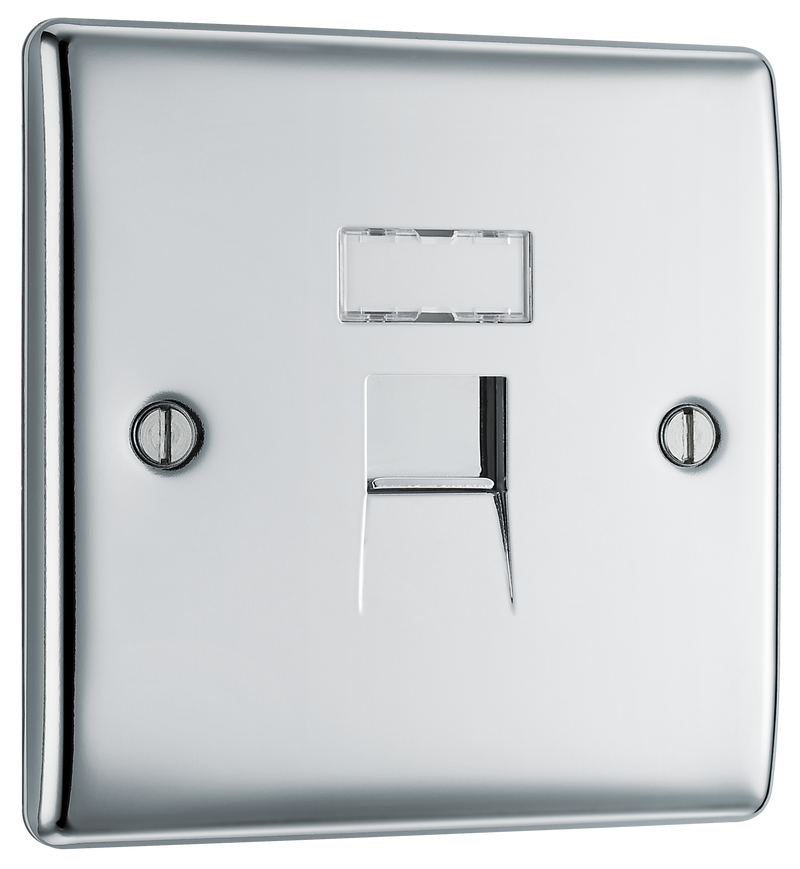 BG NPCRJ451 Nexus Metal Polished Chrome 1 Gang RJ45 Data Outlet