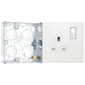 BG Evolve Pearlescent White 13A Single Socket PCDCL21W with 25mm Steel Back Box