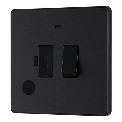 BG Evolve Matt Black 13A Switched Spur + Neon PCDMB52B with 35mm Steel Back Box