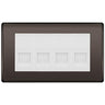BG Nexus Black Nickel 4 Gang IDC Secondary Telephone Socket - White Insert by British General (BG-NBNBTS4W)