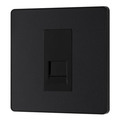 BG Evolve Matt Black 1 Gang Master Telephone Socket PCDMBBTM1B with 35mm Steel Back Box