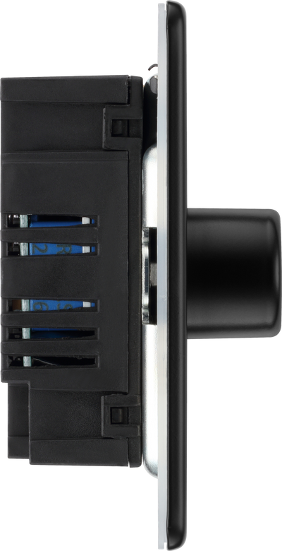 BG FFB82-01 2 Gang 2 Way 200w Dimmer Matt Black by British General (BG-FFB82-1)