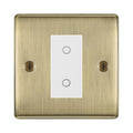 BG Nexus Antique Brass Single Secondary Touch Dimmer Switch - White Insert
