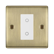 BG Nexus Antique Brass Single Secondary Touch Dimmer Switch - White Insert by British General (BG-EMTDSW+NABEMS1)