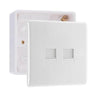 BG Electrical Double Master Telephone Socket (Screw) & 32mm Pattress Back Box by British General (BG-8BTM/2+891)