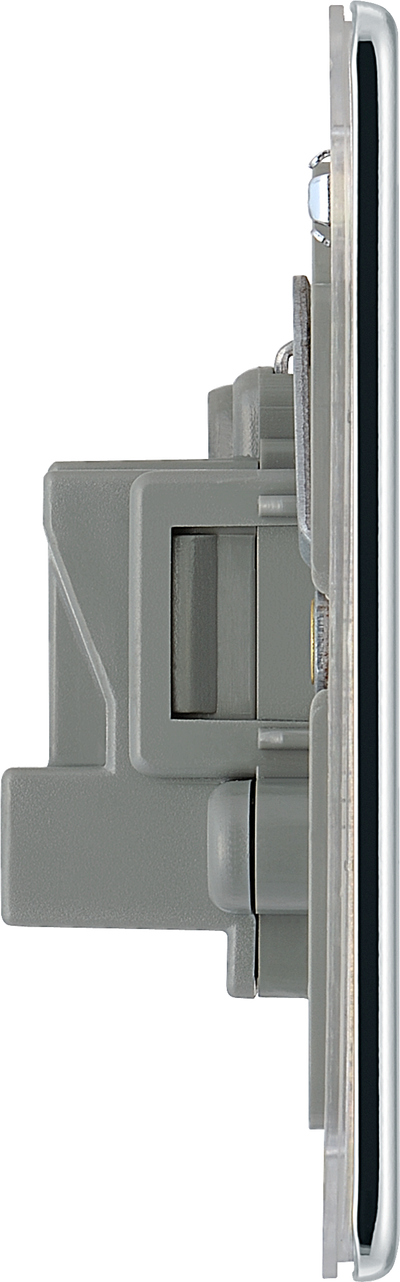 BG FPC29G Nexus Screwless Flat-Plate 5A Unswitched Socket Round Pin Polished Chrome