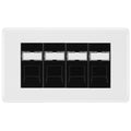 BG White Moulded 4 Gang RJ45 Cat6 Data Socket Outlet Black Inserts