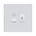 BG Screwless Polished Chrome 2 Gang 2 Way Single Pole Key Switch with 2 Way Single Pole Switch