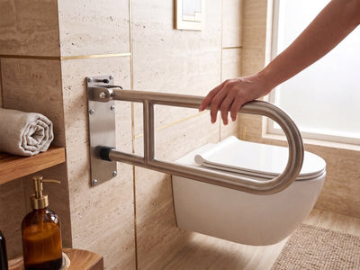 Bremmer Rina Swing Up Grab Bar in Brushed Steel