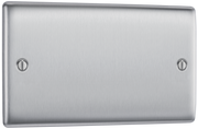 BG NBS95 Nexus Metal Brushed Steel 2 Gang Blanking Plate by British General (BG-NBS95-Shopify-SA_1)